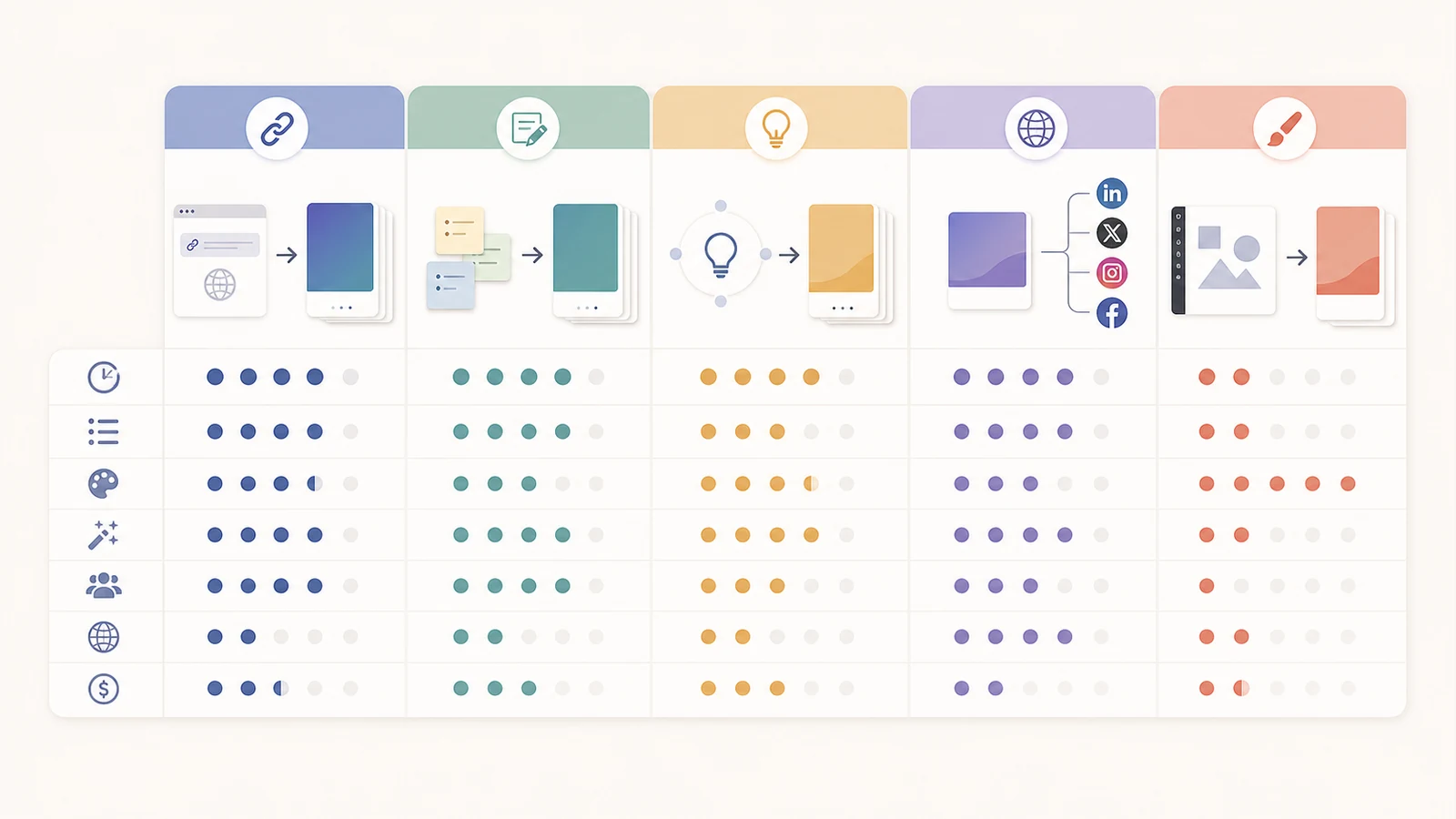 Decision table for choosing a Canva alternative for LinkedIn carousels