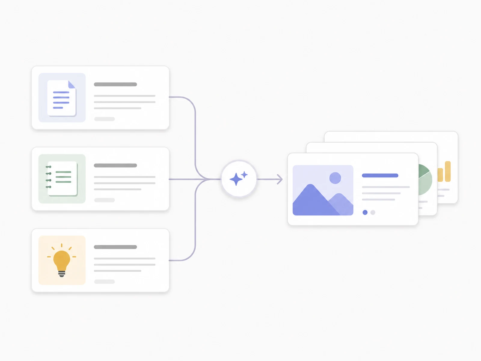 Source material flowing into carousel slides