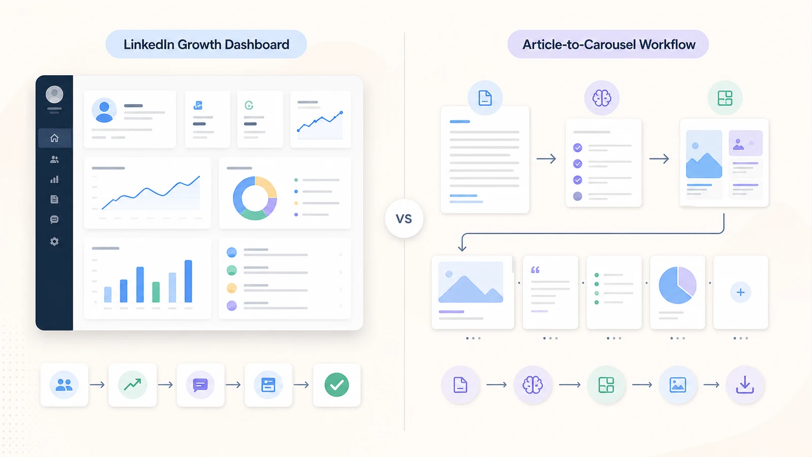 Taplio vs SlideDrift comparison workflow for LinkedIn carousels