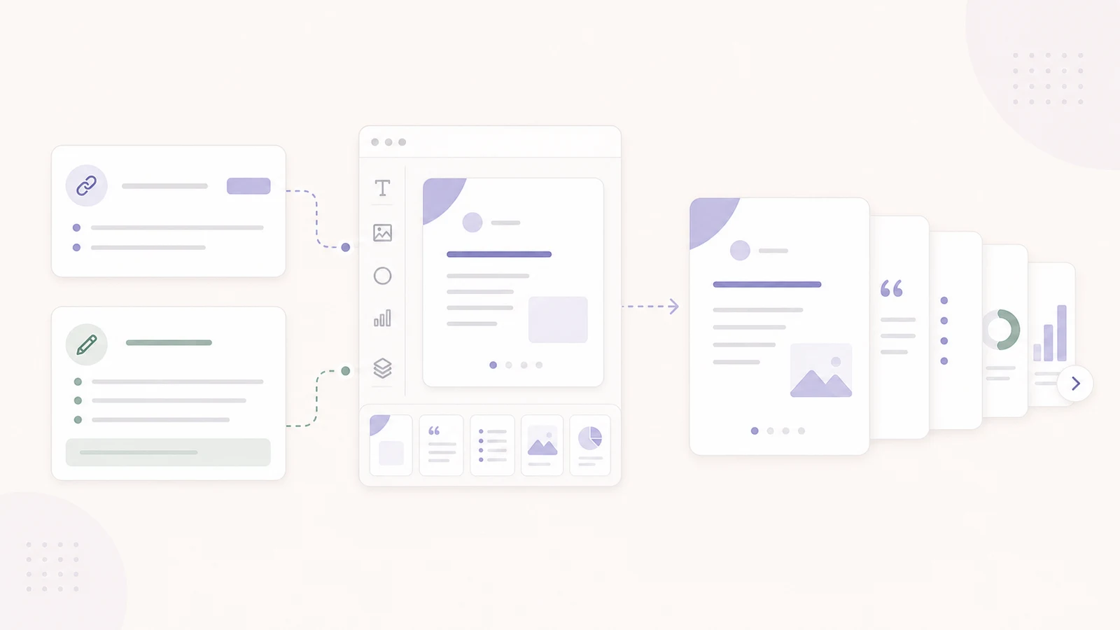 Illustration of making a LinkedIn carousel without Canva for a LinkedIn carousel article.