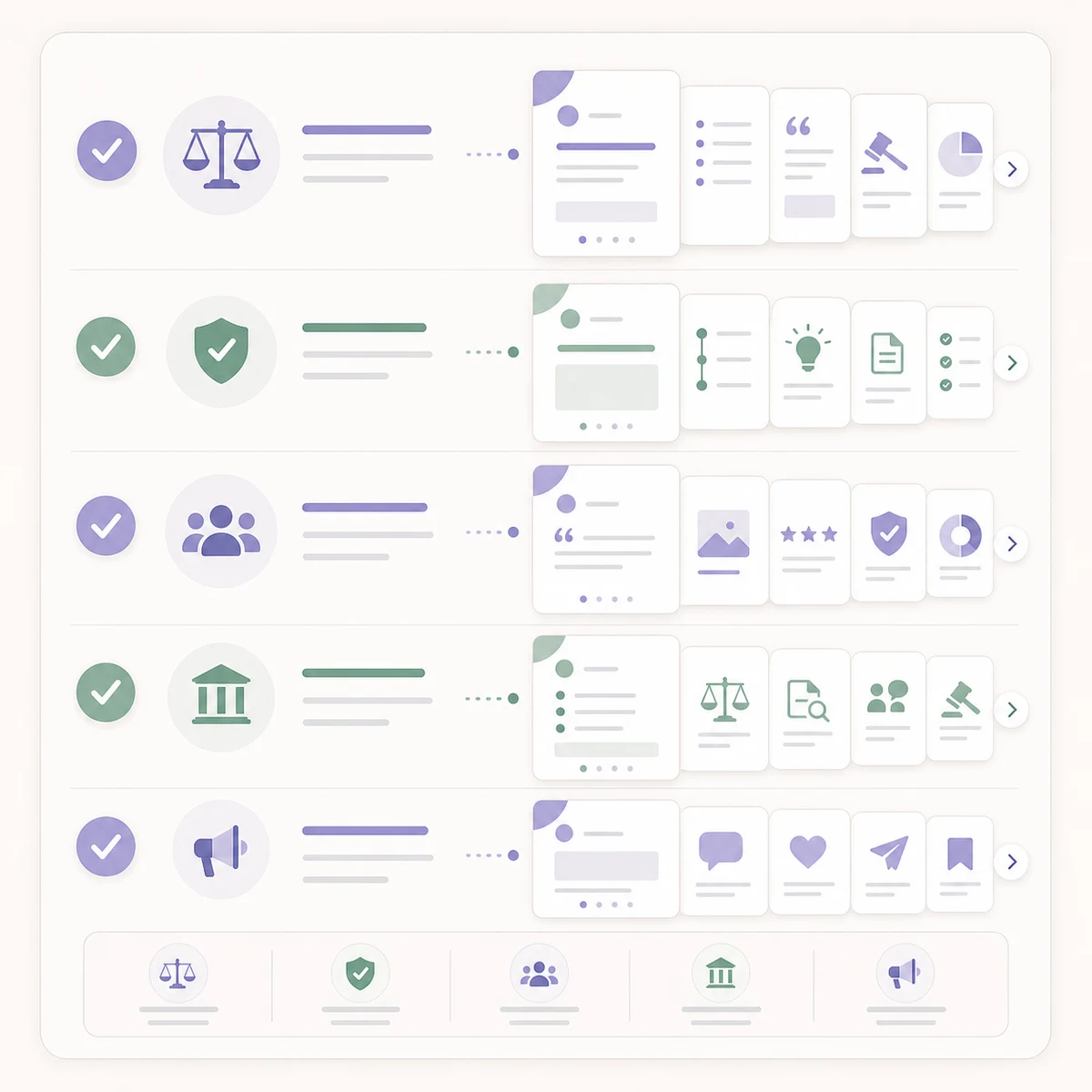 Checklist graphic for LinkedIn carousel ideas for lawyers.