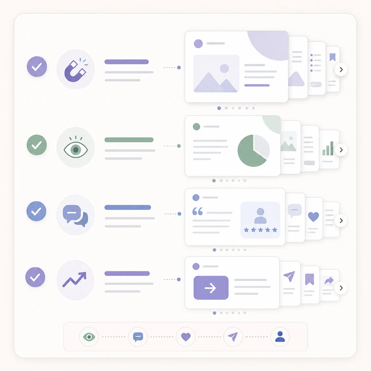 Checklist graphic for why LinkedIn carousels get more engagement.