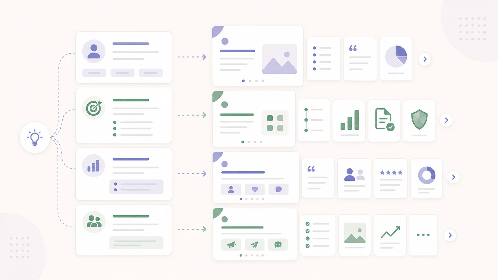 Illustration of LinkedIn carousel ideas for agencies for a LinkedIn carousel article.