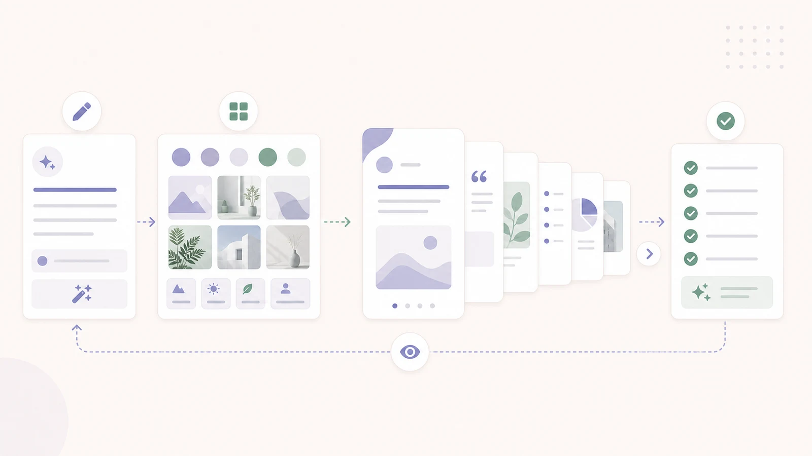 AI image prompts generating visuals for LinkedIn carousel slides