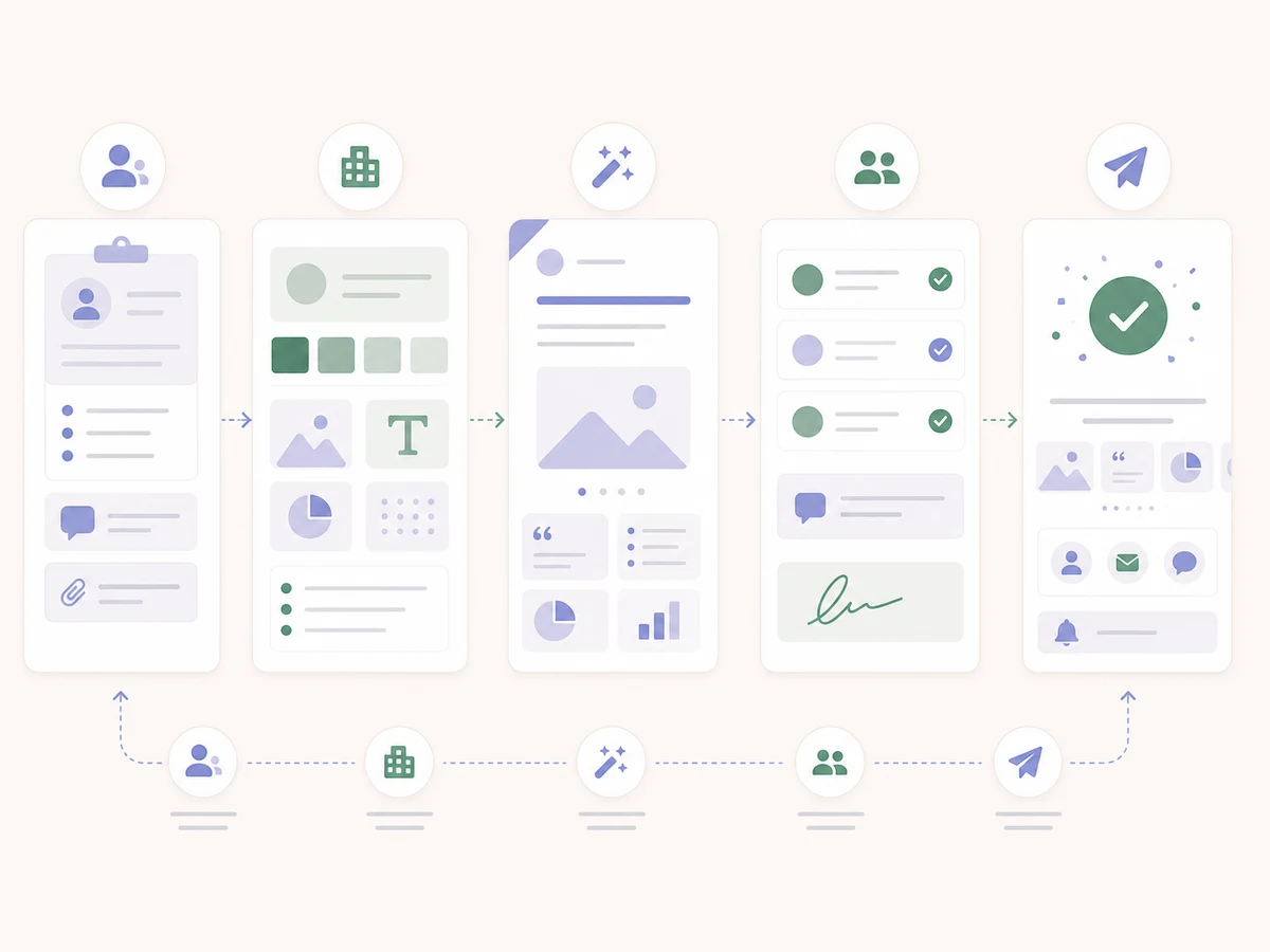Client LinkedIn carousel approval pipeline for agencies