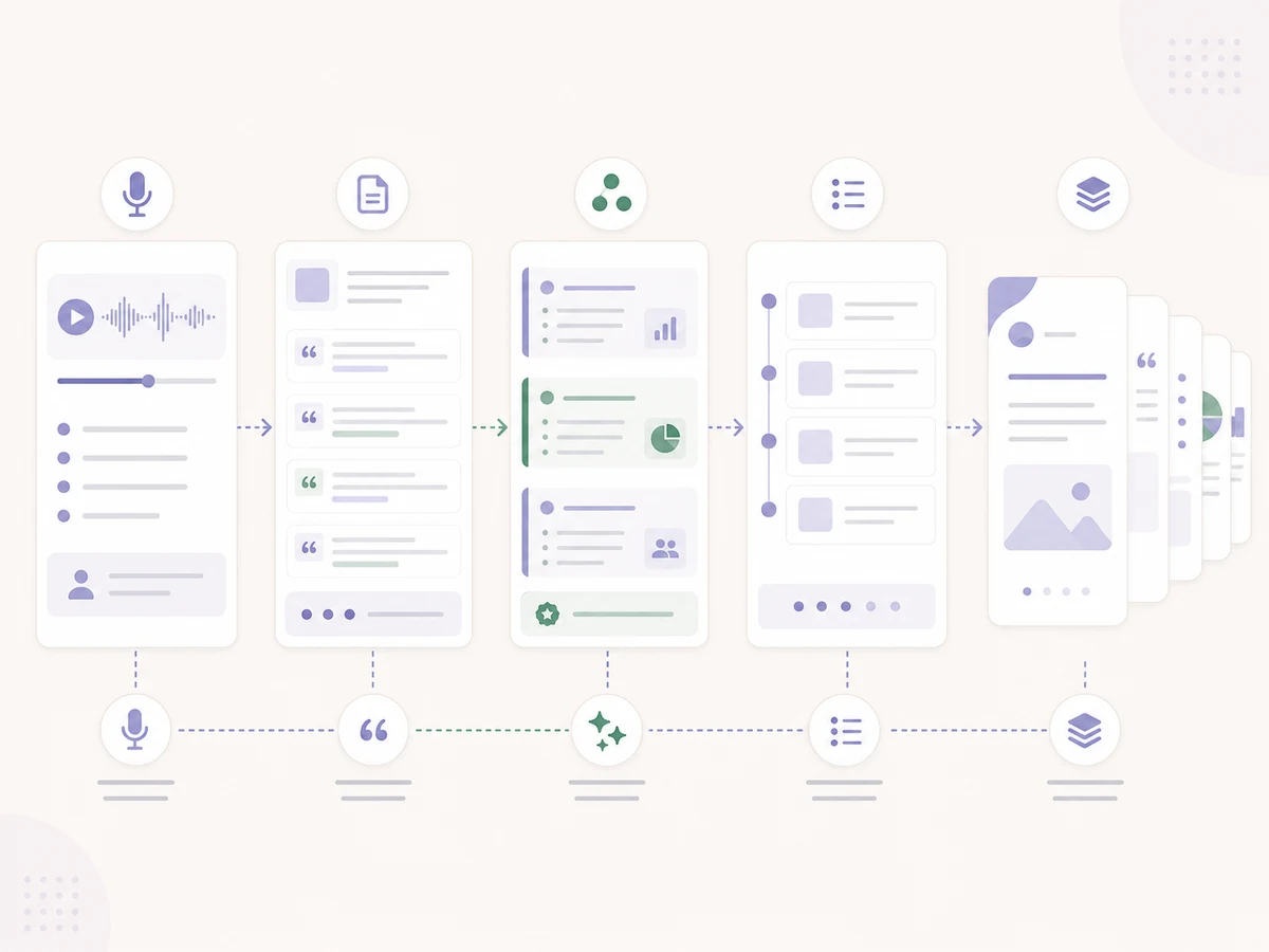 Five LinkedIn carousel types extracted from one webinar