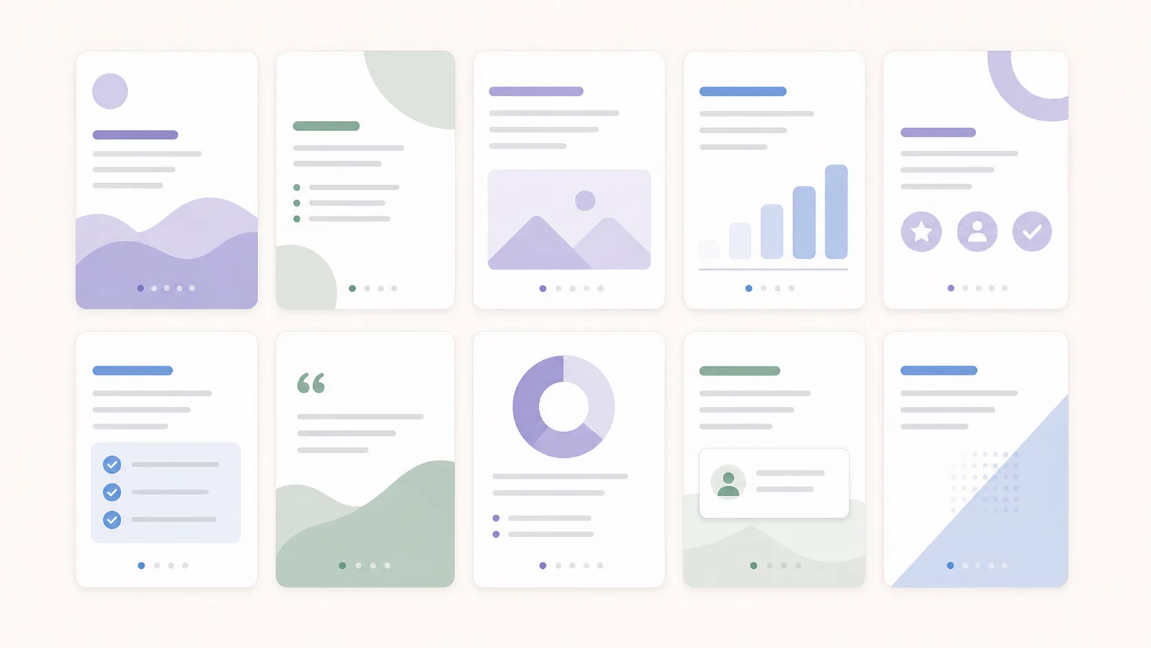 Grid of LinkedIn carousel first slide designs