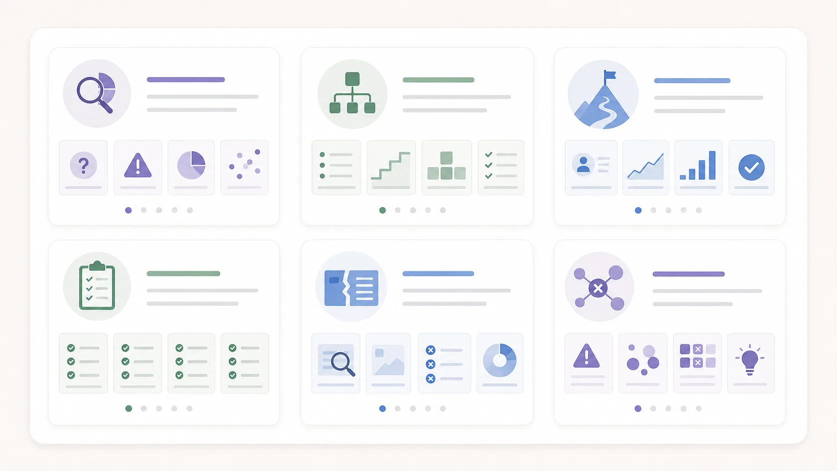 Matrix of LinkedIn carousel templates for consultants